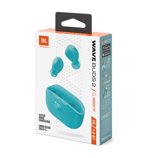 JBL Wave Buds 2 - Blue - True Wireless Noise Cancelling Earbuds - Detailshot 15